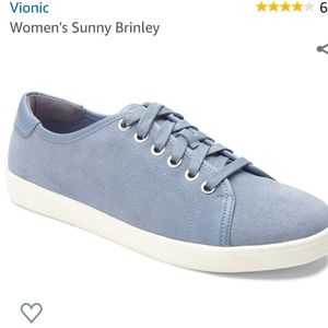 Vionic Sunny Brinley blue suede sneakers 10